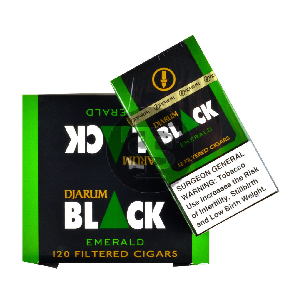 Djarum Black Menthol (Emerald) Filtered Cigars 10 Packs of 12 3