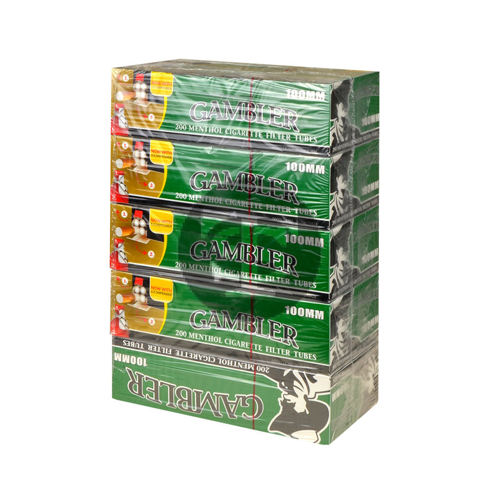 Gambler Filter Tubes 100 mm Menthol 5 Cartons of 200