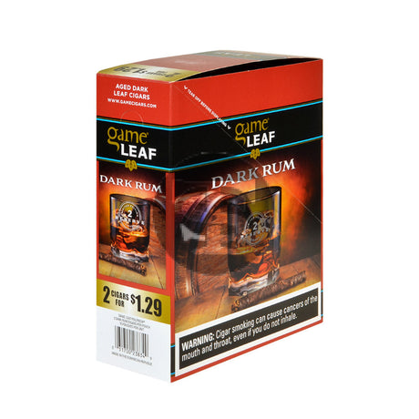 Game Leaf Dark Rum Cigarillos 2 for $1.29 Cents 15 Pouches of 2