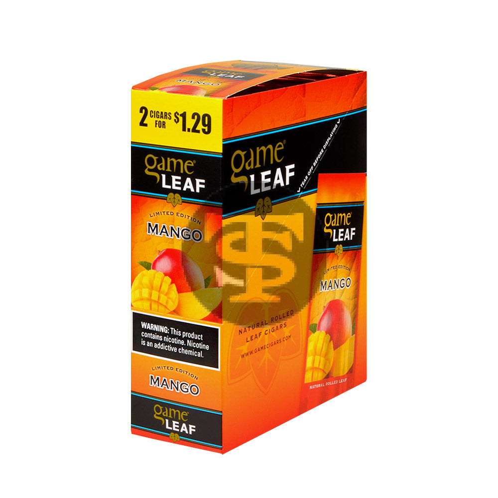 Game Leaf Mango Cigarillos 2 for $1.29 Cents 15 Pouches of 2 1