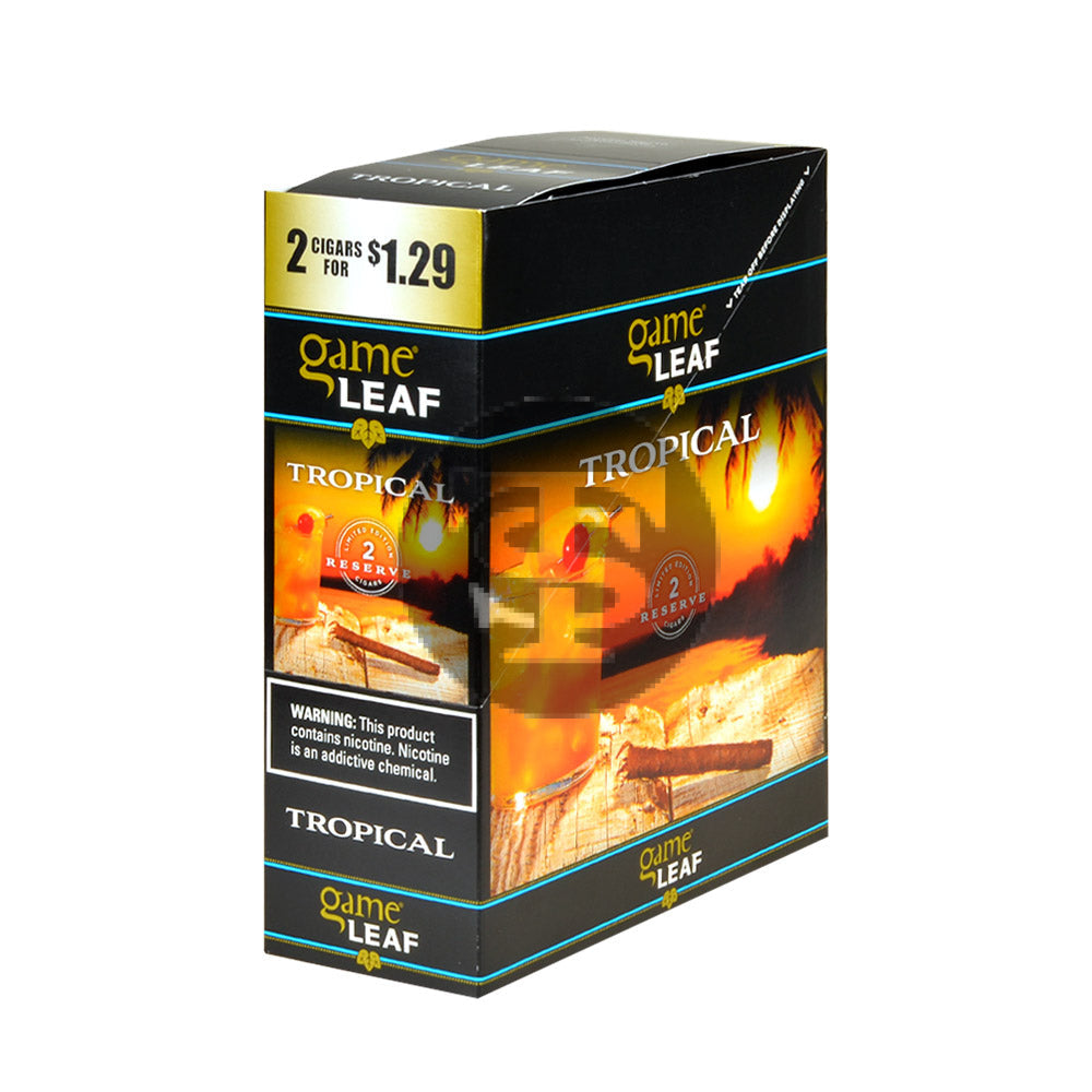 Game Leaf Tropical Cigarillos 2 for $1.29 Cents 15 Pouches of 2