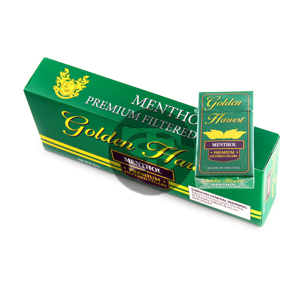 Golden Harvest Filtered Cigars Green (Menthol) 10 Packs of 20 1