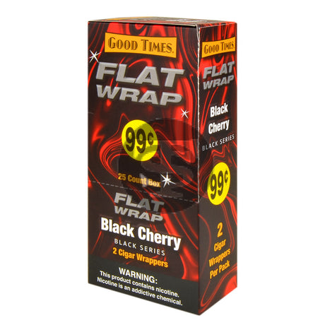 Good Times Black Cherry Flat Wraps Pre Priced 25 Pouches of 2