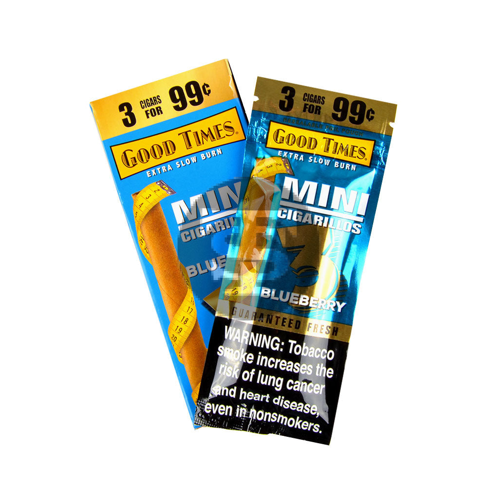 Good Times Mini Cigarillos Blueberry Pre Priced 15 Packs of 3