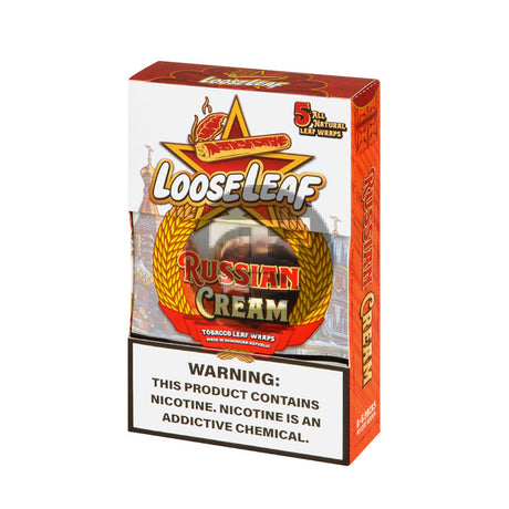 Loose Leaf Russian Cream wraps 8 packs of 5