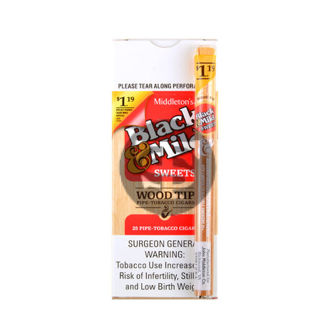 Middleton's Black & Mild $1.19 Sweets Wood Tip Box of 25 Cigars 2