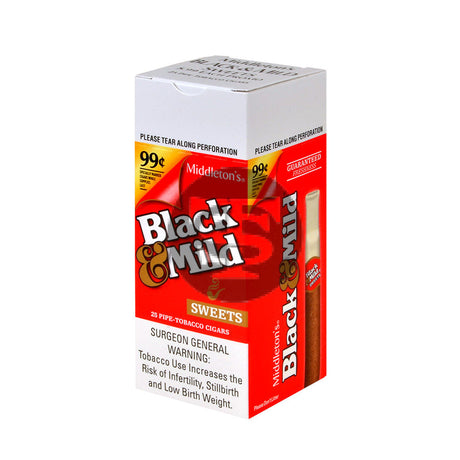 Middleton's Black & Mild Sweet 99 Cents Cigars Box of 25 1