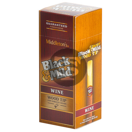 Middleton's Black & Mild Wood Tip Wine Cigars Box of 25 1