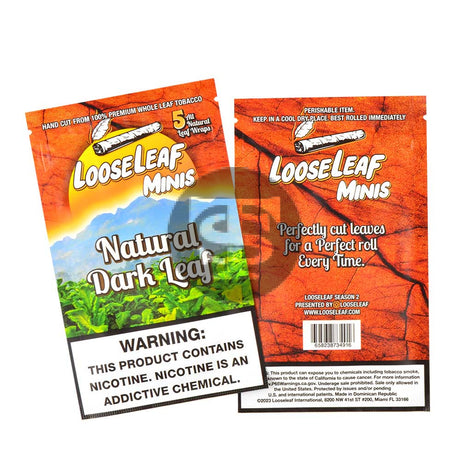 Mini Loose Leaf Natural Dark wraps 8 packs of 5