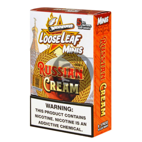 Mini Loose Leaf Russian Cream wraps 8 packs of 5