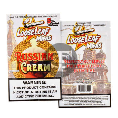 Mini Loose Leaf Russian Cream wraps 8 packs of 5