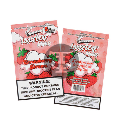 Mini Loose Leaf Strawberry Dream wraps 8 packs of 5