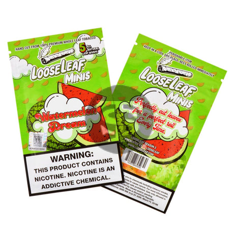 Mini Loose Leaf Watermelon Dream wraps 8 packs of 5