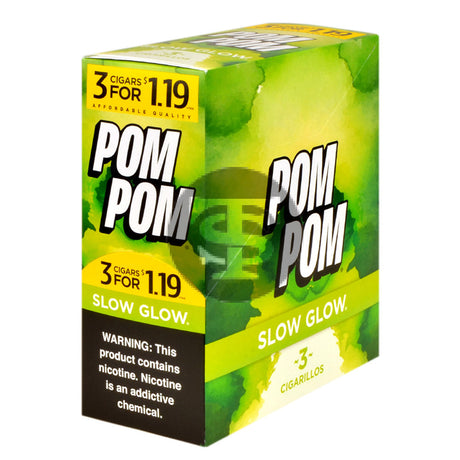 Pom Pom Cigarillos $1.19 Pre Priced 15 Packs of 3 Cigars Slow Glow