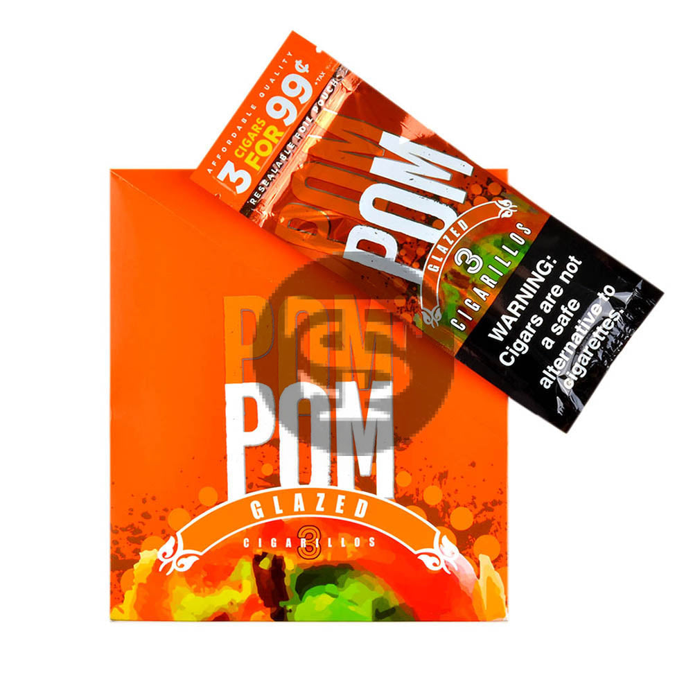 Pom Pom Cigarillos 99 Cent Pre Priced 15 Packs of 3 Cigars Glazed