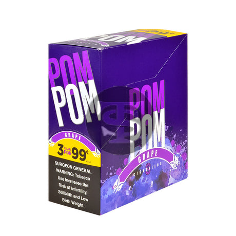 Pom Pom Cigarillos 99 Cent Pre Priced 15 Packs of 3 Cigars Grape