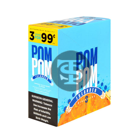 Pom Pom Cigarillos 99 Cent Pre Priced 15 Packs of 3 Cigars Islander