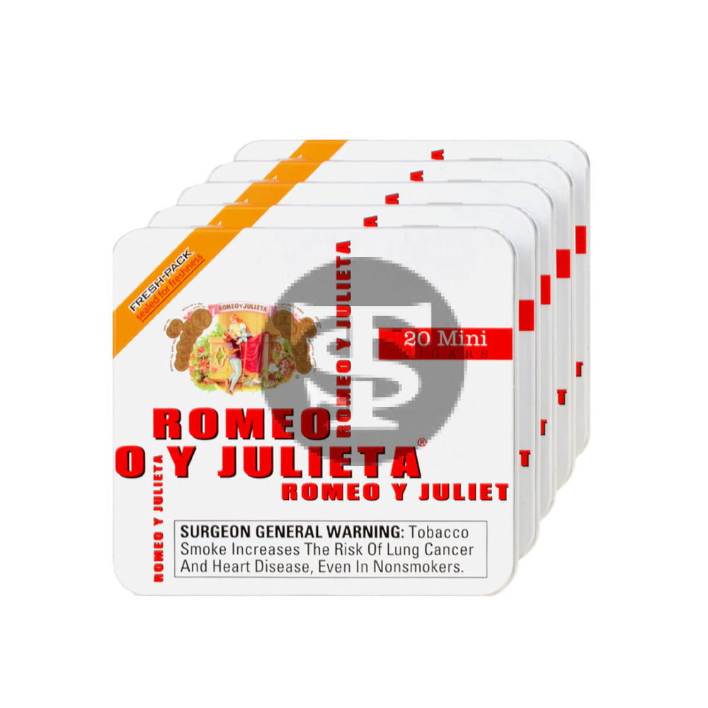 Romeo Y Julieta Mini Original Cigars 5 Tins of 20 1