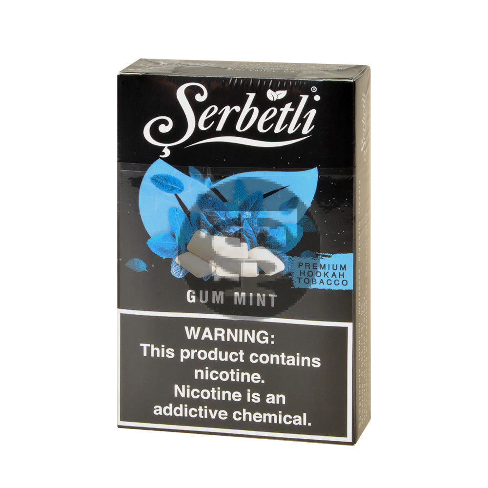 Serbetli Premium Hookah Tobacco 10 packs of 50g Gum Mint