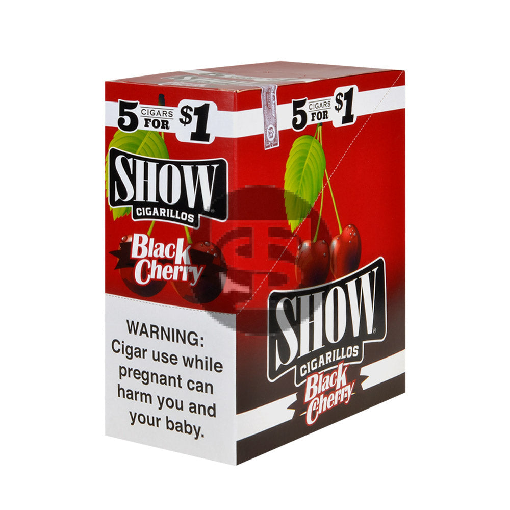 Show Cigarillos Black Cherry Pre Priced 15 Pouches of 5