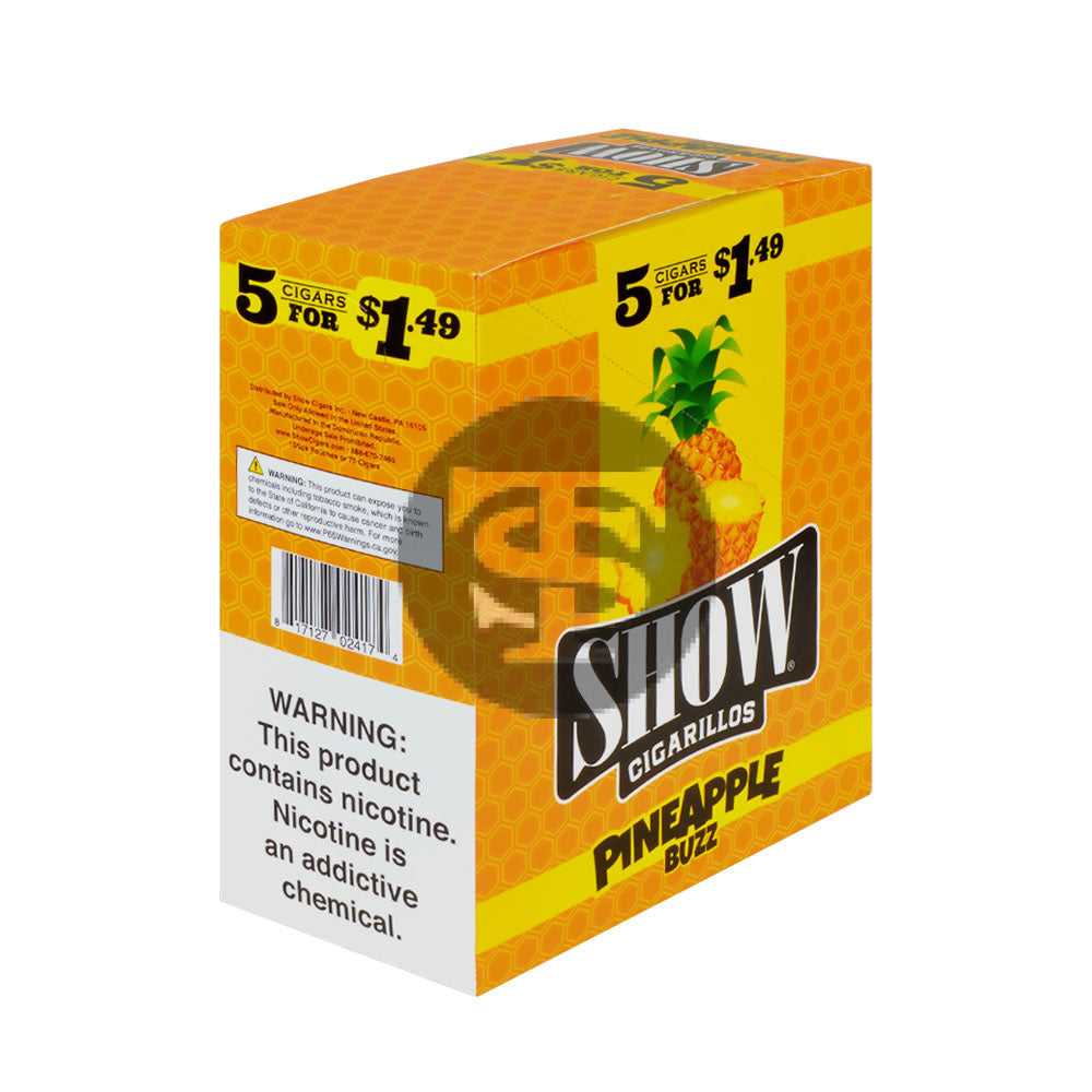 Show Cigarillos Show Buzz (Pineapple) 15 Pouches of 5 Pre-Priced $1.49