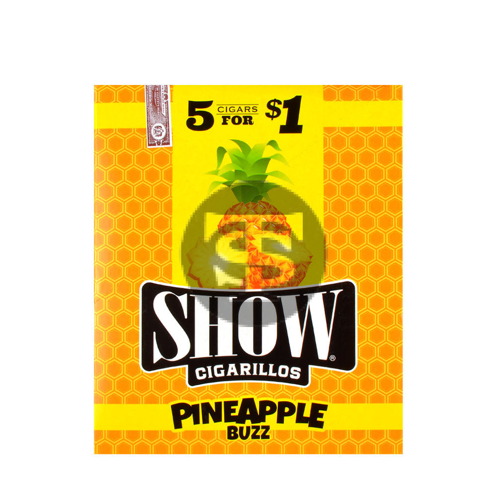 Show Cigarillos Show Buzz (Pineapple) Pre Priced 15 Pouches of 5