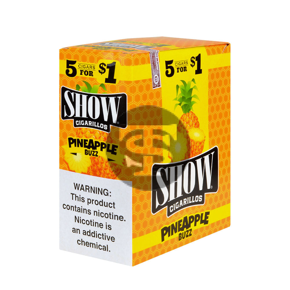 Show Cigarillos Show Buzz (Pineapple) Pre Priced 15 Pouches of 5