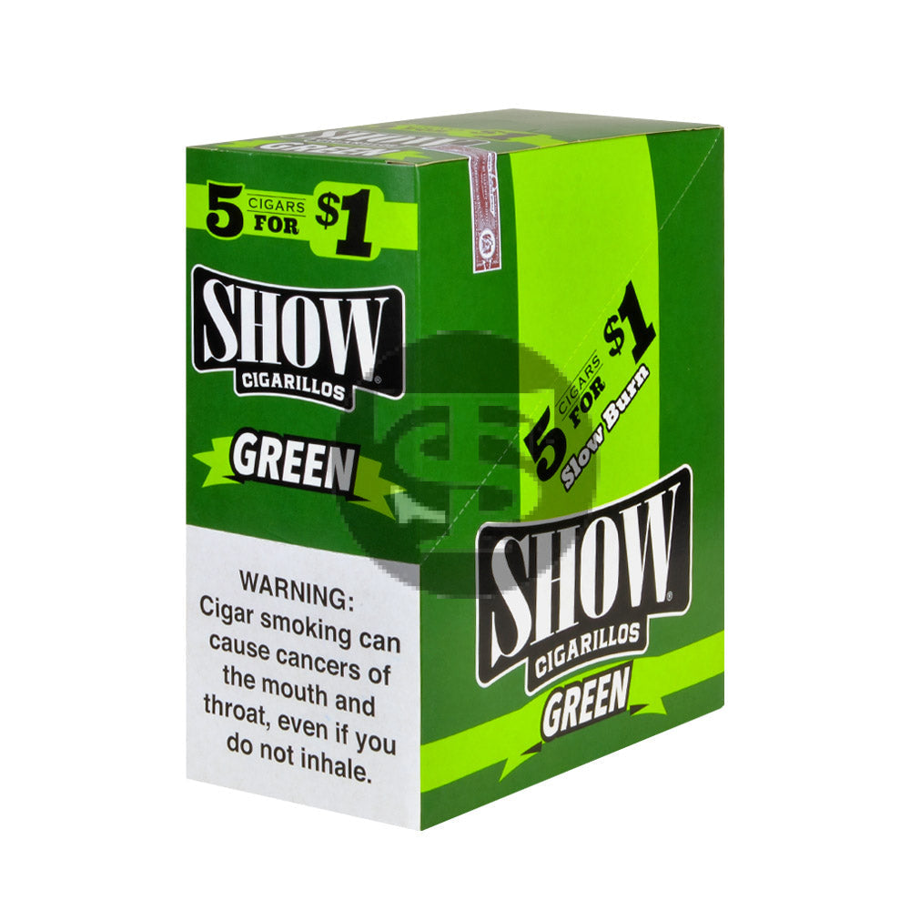 Show Cigarillos Green Sweet Pre Priced 15 Pouches of 5