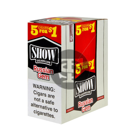 Show Cigarillos Russian Gem Pre Priced 15 Pouches of 5