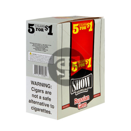 Show Cigarillos Russian Gem Pre Priced 15 Pouches of 5