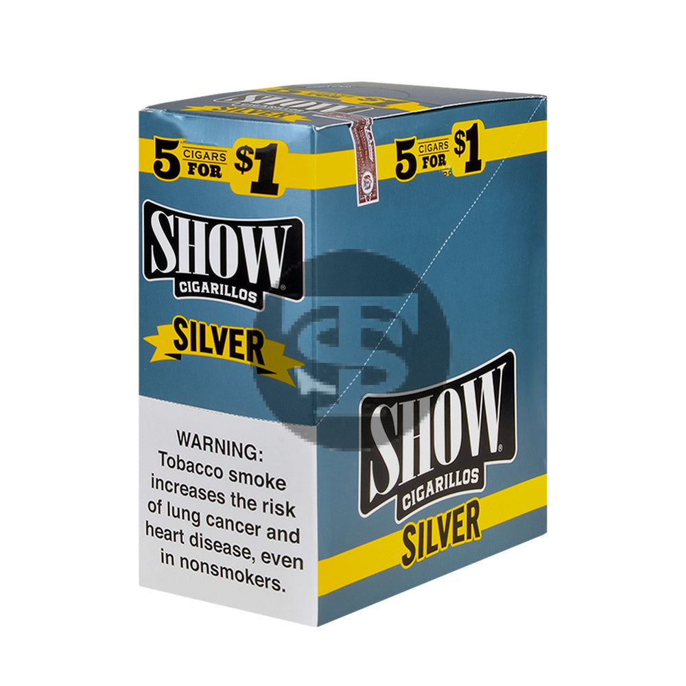 Show Cigarillos Silver Pre Priced 15 Pouches of 5