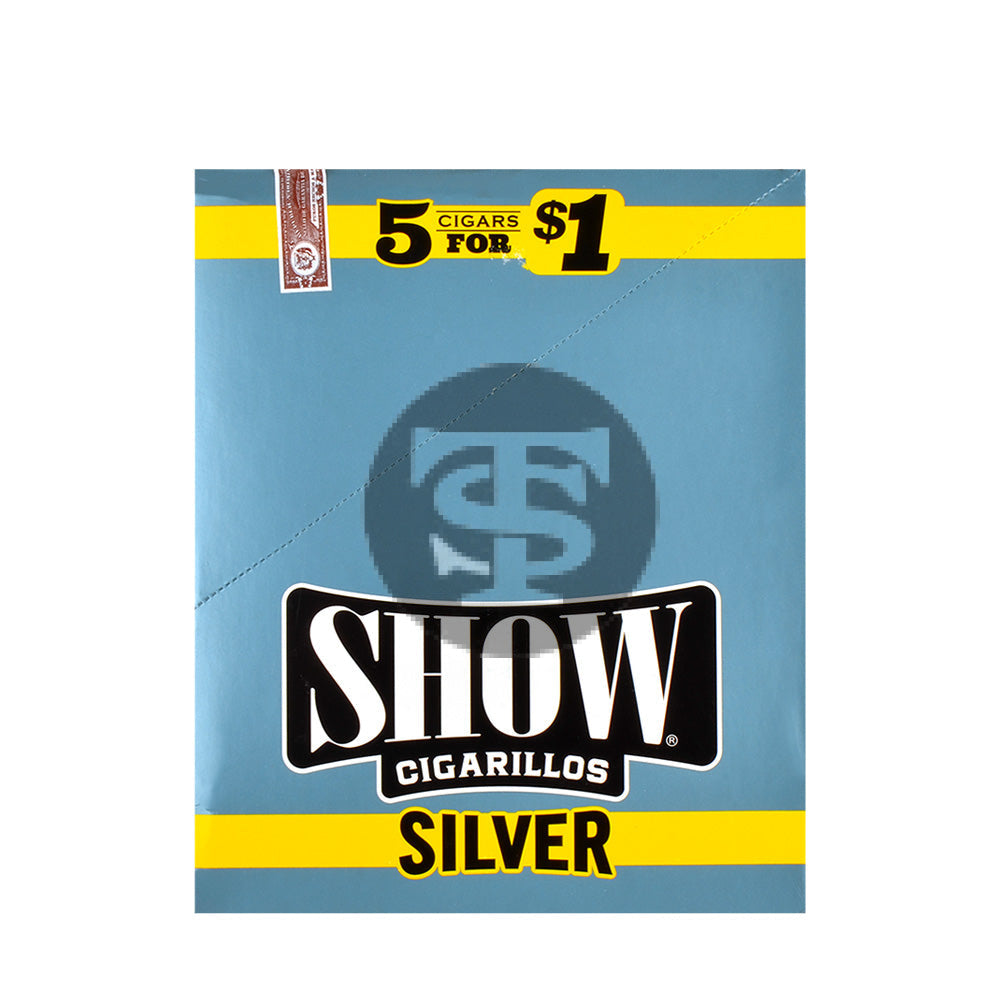 Show Cigarillos Silver Pre Priced 15 Pouches of 5