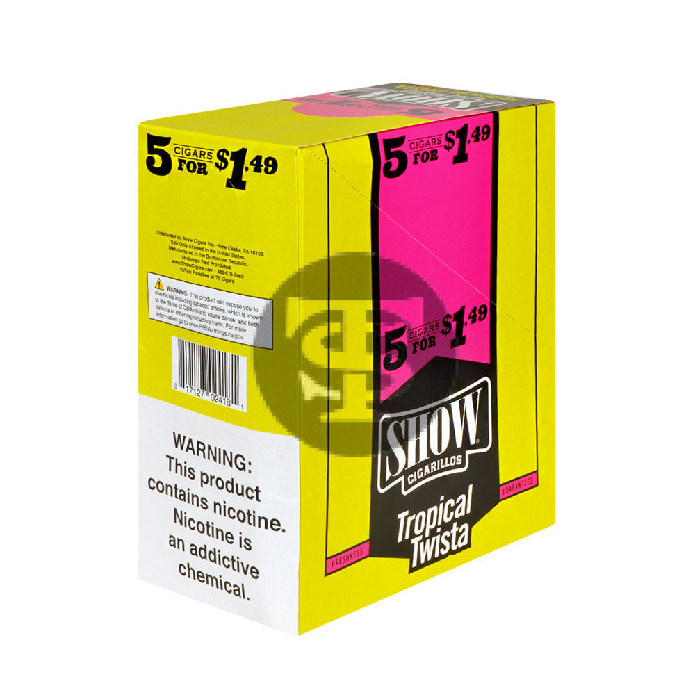 Show Cigarillos Tropical Twista 15 Pouches of 5 Pre-Priced $1.49