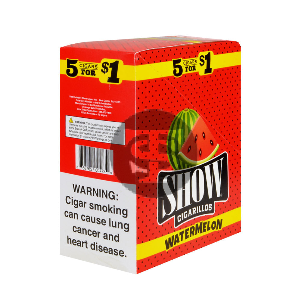 Show Cigarillos Watermelon Pre Priced 15 Pouches of 5