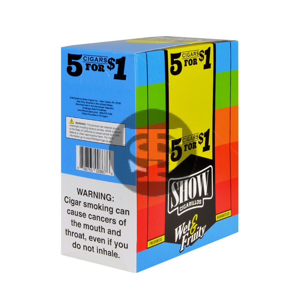 Show Cigarillos Wet & Fruity Pre Priced 15 Pouches of 5