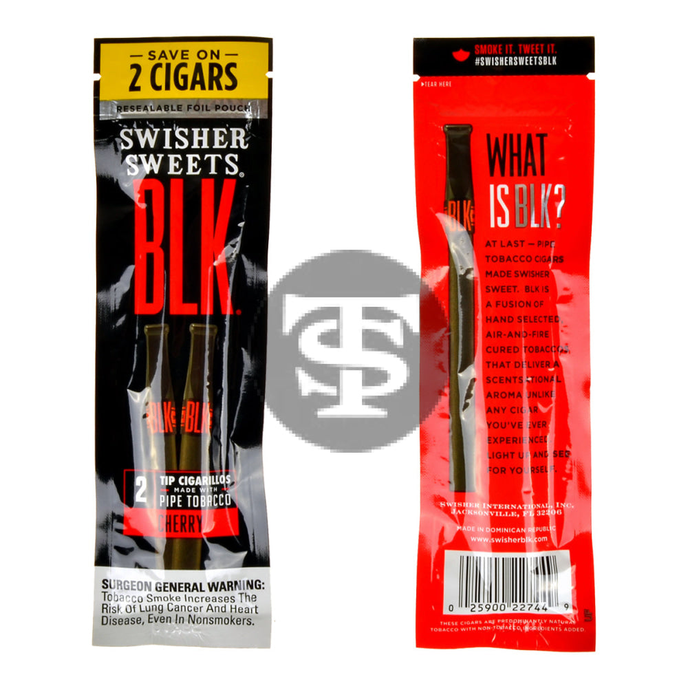 Swisher Sweets BLK Tip Cigarillos 15 pouches of 2 Cherry 2