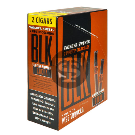 Swisher Sweets BLK Tip Cigarillos 15 pouches of 2 Cocoa