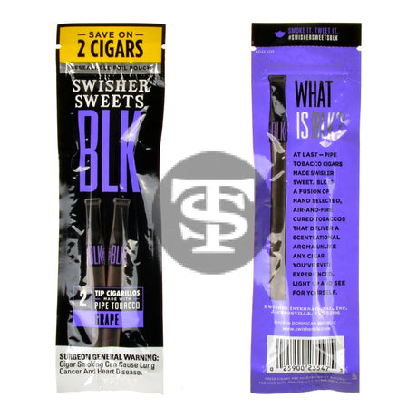 Swisher Sweets BLK Tip Cigarillos 15 pouches of 2 Grape 2