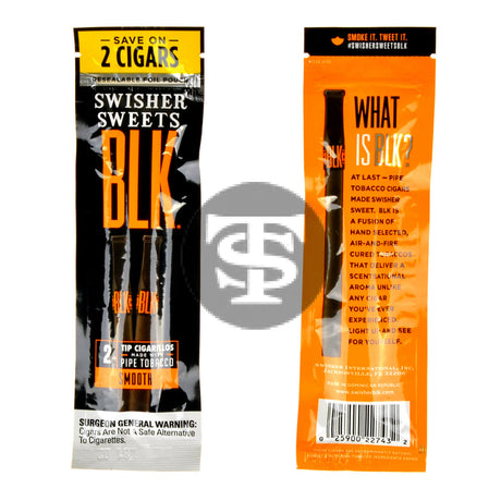 Swisher Sweets BLK Tip Cigarillos 15 pouches of 2 Smooth 2