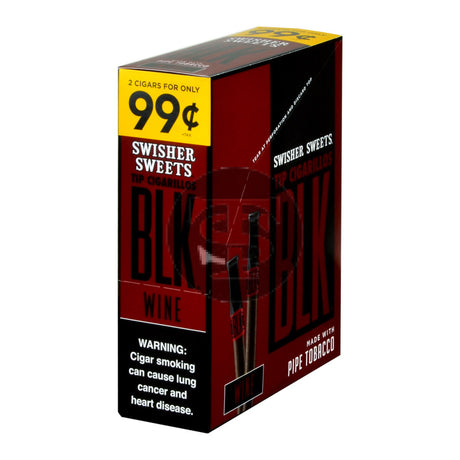 Swisher Sweets BLK Tip Cigarillos Pre Priced 2 For 99c 15 pouches of 2 Wine 1