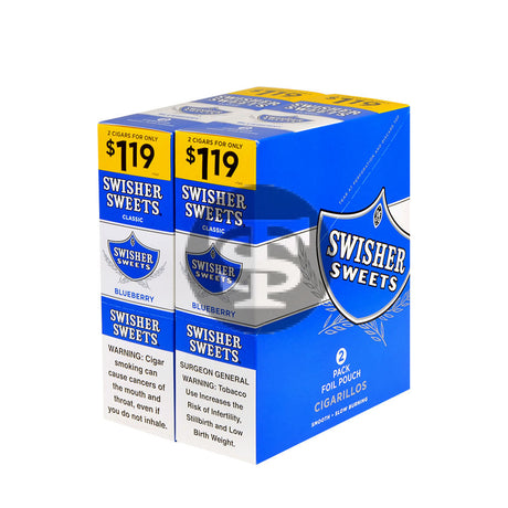 Swisher Sweets Cigarillos $1.19 Pre Priced 30 Packs of 2 Cigars Blueberry