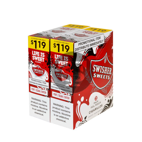 Swisher Sweets Cigarillos $1.19 Pre Priced 30 Packs of 2 Cigars Regular