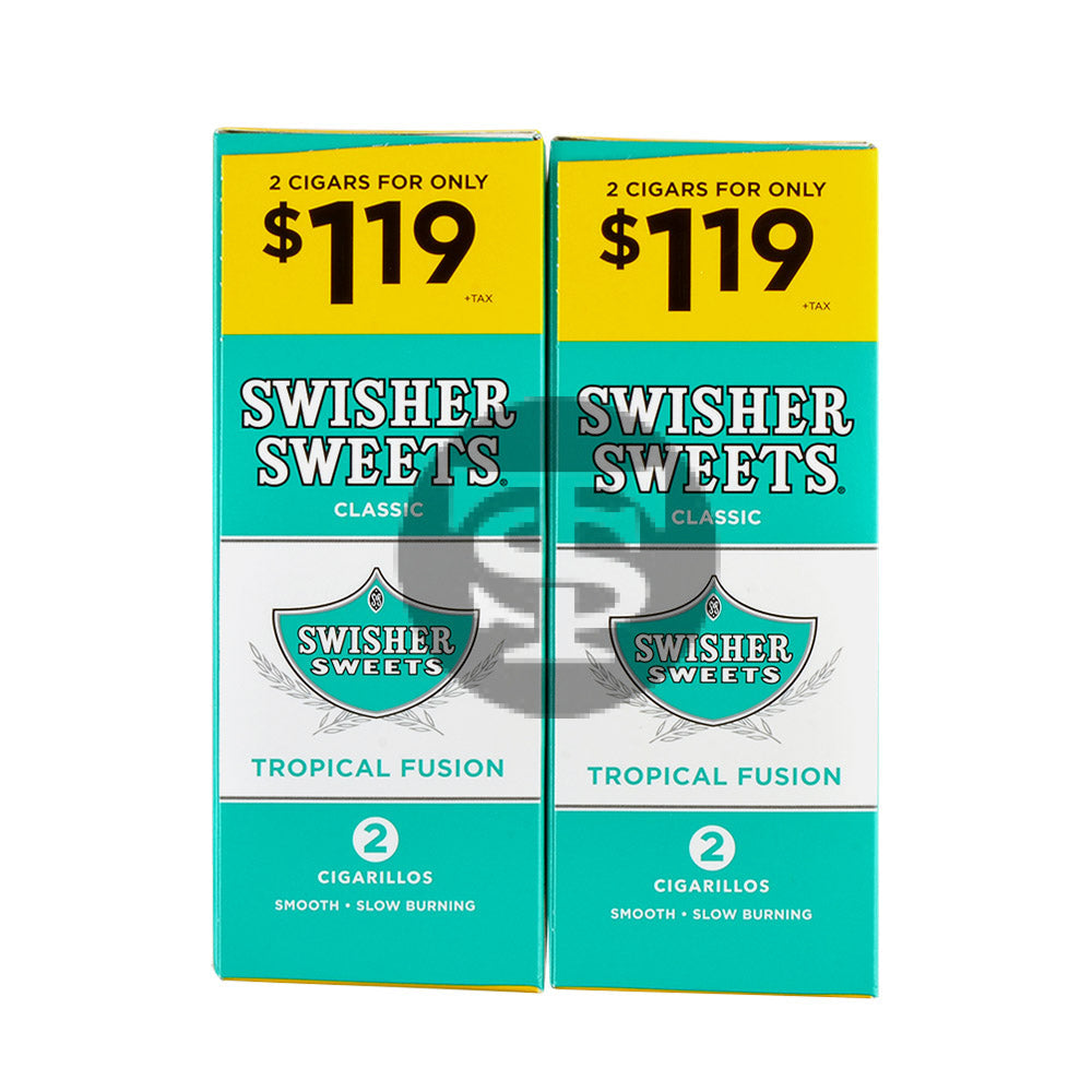 Swisher Sweets Cigarillos $1.19 Pre Priced 30 Packs of 2 Cigars Tropical Fusion