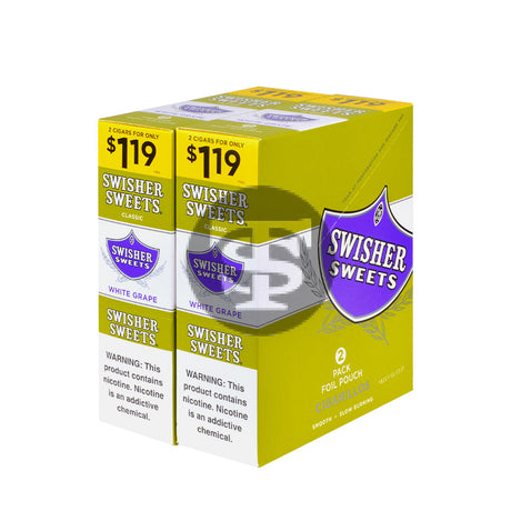 Swisher Sweets Cigarillos $1.19 Pre Priced 30 Packs of 2 Cigars White Grape