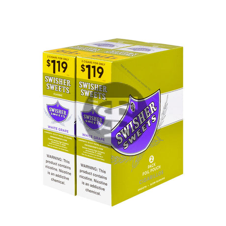 Swisher Sweets Cigarillos $1.19 Pre Priced 30 Packs of 2 Cigars White Grape