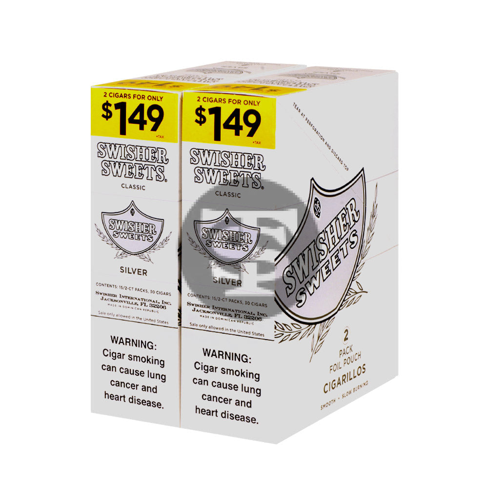 Swisher Sweets Cigarillos 1.49 Pre Priced 30 Packs of 2 Cigars Silver 2