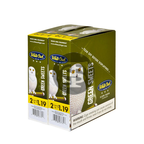 White Owl Cigarillos $1.19 Pre Priced 30 Packs of 2 Cigars Green Sweets