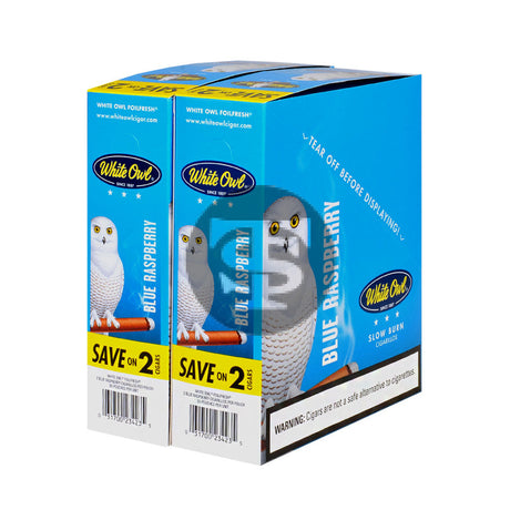 White Owl Cigarillos 30 Packs of 2 Cigars Blue Raspberry