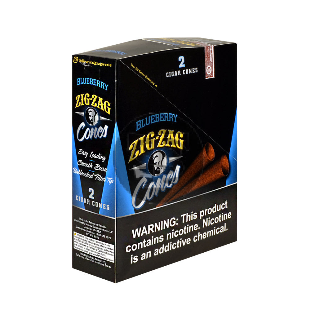 Zig Zag Cigar Cones Blueberry 15x2pk