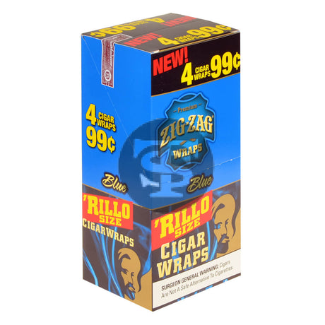 Zig Zag Rillo Size Cigar Wraps 4 for 99 Cents 15 Pouches of 4 Blue 1